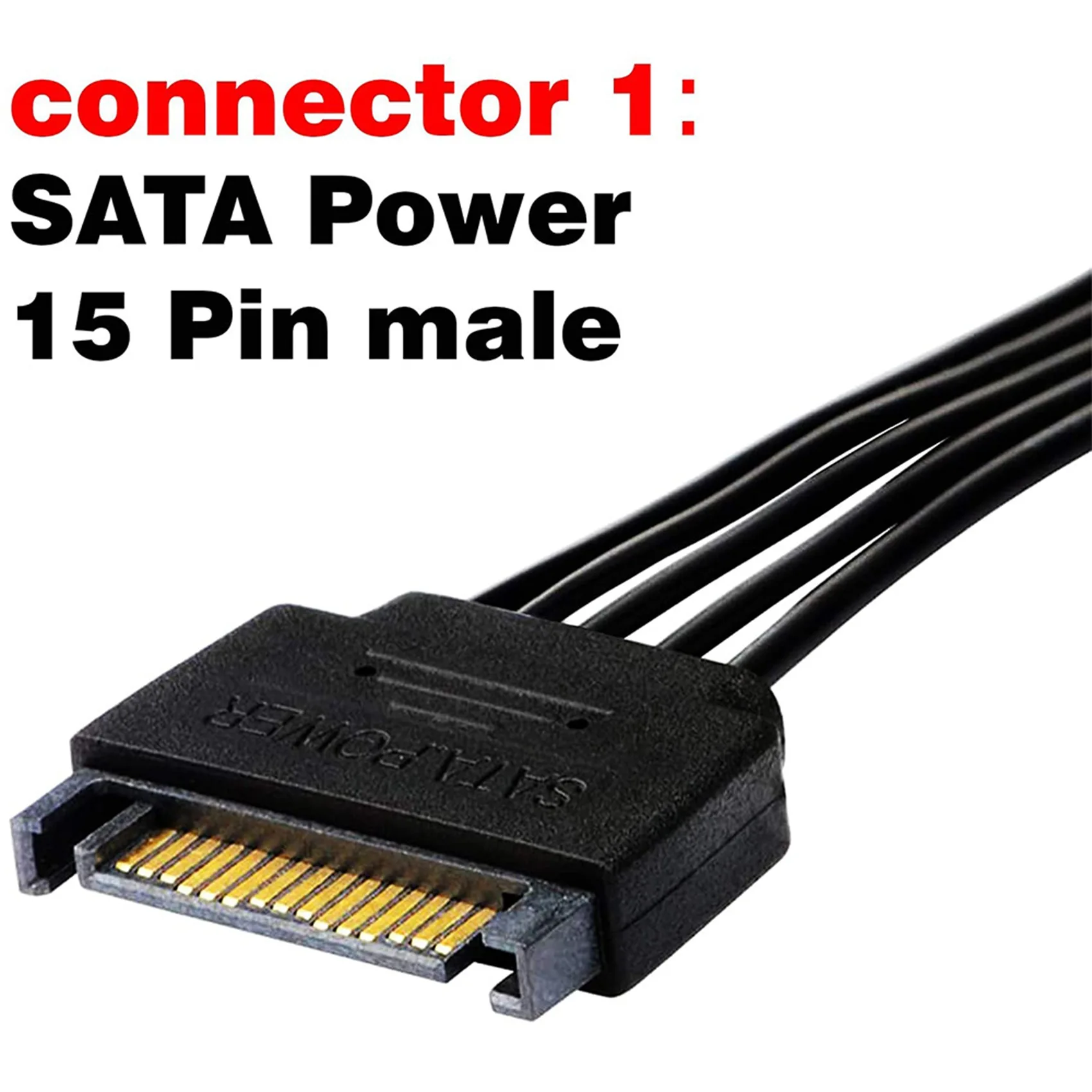 

GO-4Pcs SATA Power Extension Cable,15 Pin SATA Male To Female Extender Power Cable Adapter For Hard Drive Disk HDD,SSD,30CM
