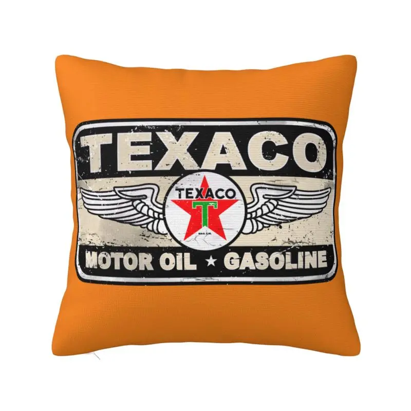 Luxury Vintage Texaco Sign Cushion Cover 45x45cm Velvet Throw Pillow Case for Sofa Car Square Pillowcase Bedroom Decoration