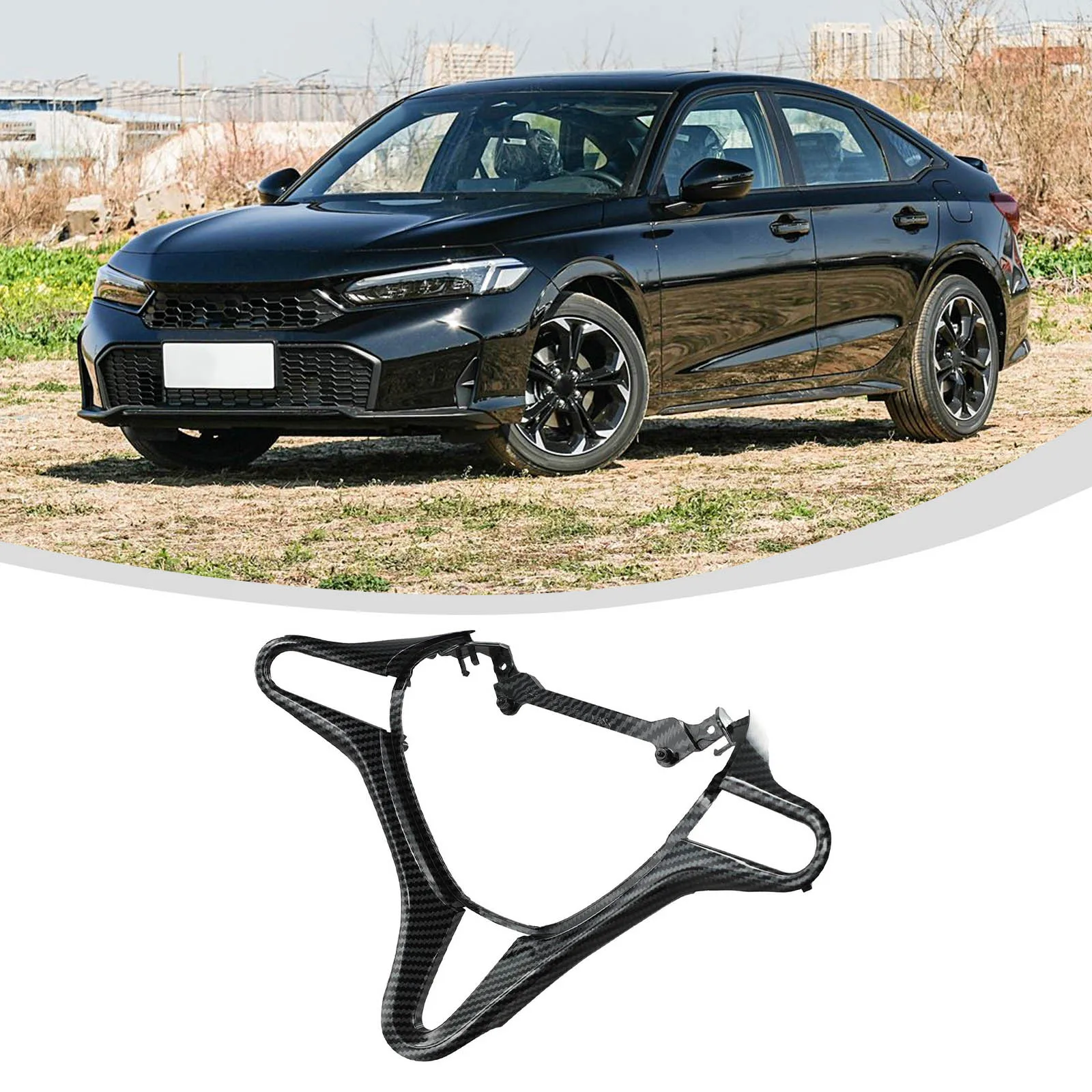 

Carbon Fiber Steering Trim Carbon Fiber Steering Wheel Cover Easy To Use Non-deformation OEM Number 78540-SVA-A01ZB