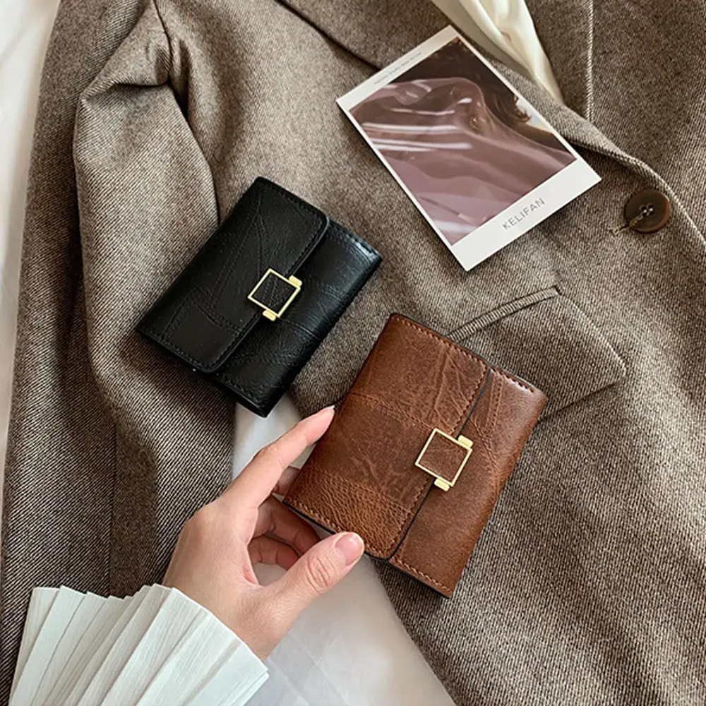 Frauen Brieftasche Vintage kurze Leder kleine Geldbörse Mini weibliche Mode Multi-Card-Karten halter Münz geldbörse multifunktion ale Clutch-Tasche – Detail 3