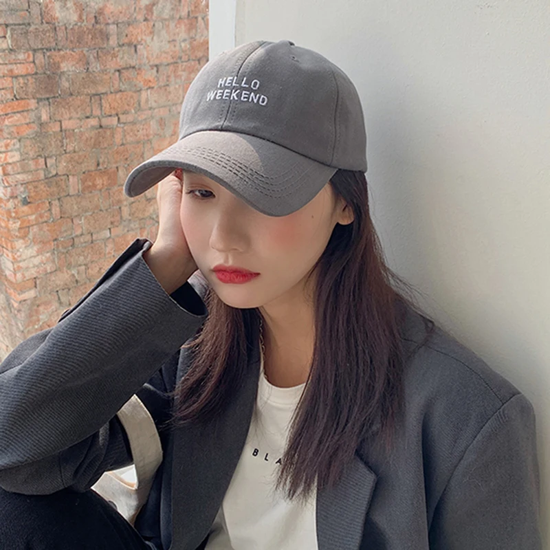 2022 Letter Weekend Baseball Caps for Women Men Fashion Embroidery Korea Style Cotton Snapback Cap Sunshade Hip Hop Sun Dad Hats