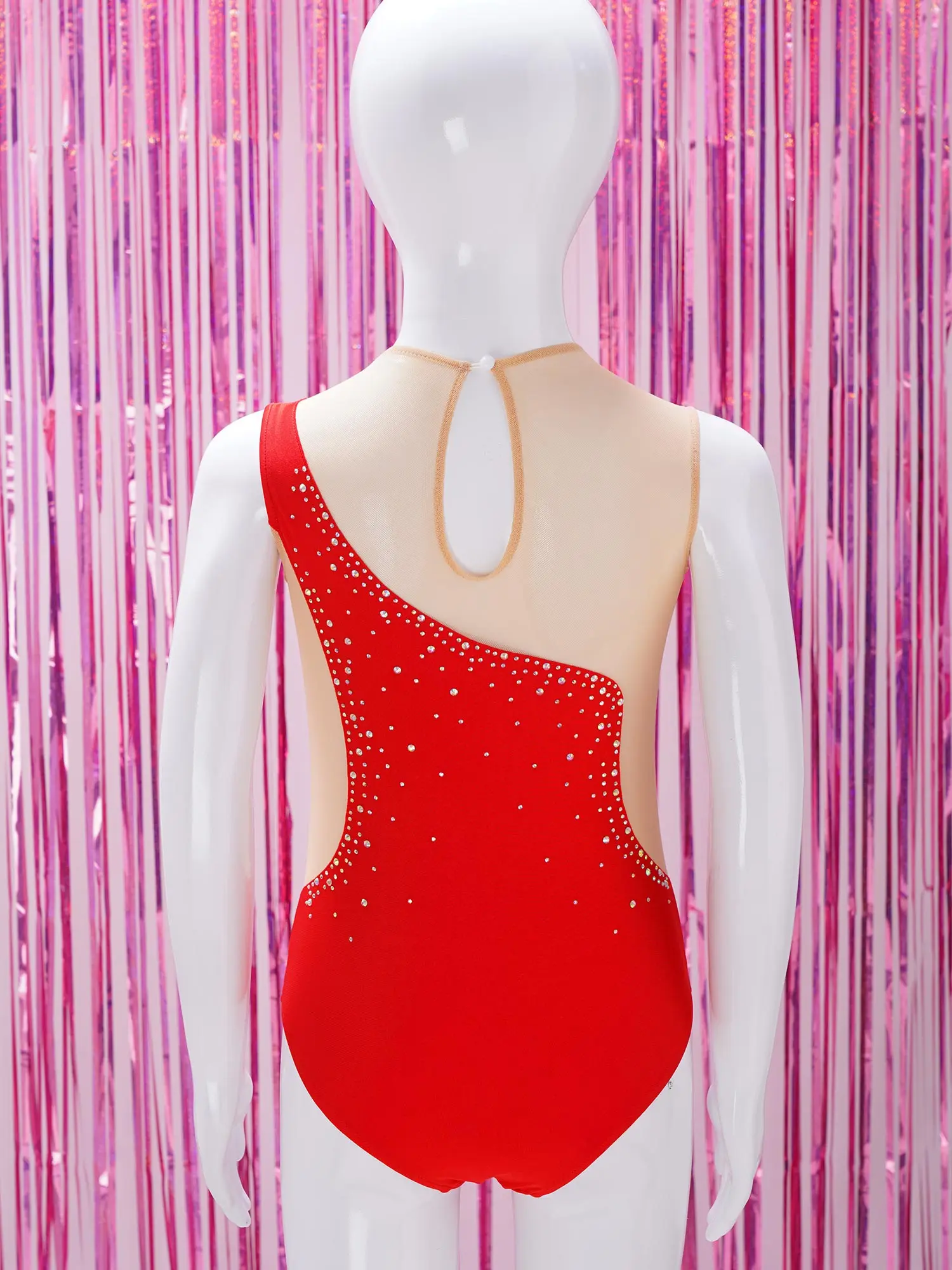 Детские гимнастические трико, детский костюм для балета и танцев, костюм для фигурного катания, купальник со стразами для девочек, прозрачные сетчатые боди