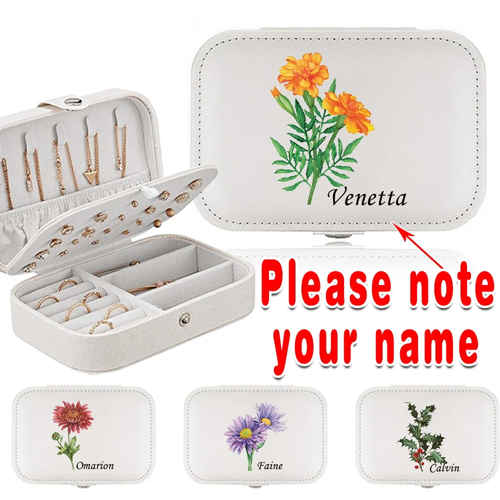 

Портативная шкатулка для драгоценностей с принтом для отдыха, кожаная шкатулка для драгоценностей для путешествий