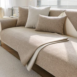 1PC Cotton Linen Sofa Cover Four Seasons Non-slip Sofa Cushion for Living Room Universal L Shaped Couch Slipcover Home Decor