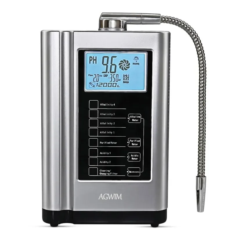 Alkaline Water Ionizer 729, Built-in a Filter, Produces pH 4-10.5 Water, 7 Water Settings, Up to -570mV ORP, 8000L Per Filter