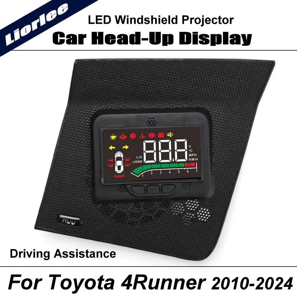 Car LED Projector HUD For Toyota 4 Runner 4Runner 2010-2024 Auto Head-Up Display Windshield Accessories Safe Driving Assistance