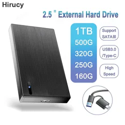 Disque Dur Externe HDD Portable USB 3.0 de 2.5 Pouces, 1 To, 500 Go, 320 Go, 250 Go, 160 Go, Compatible avec PC, Mac, MacPle,disque dur externe 1to