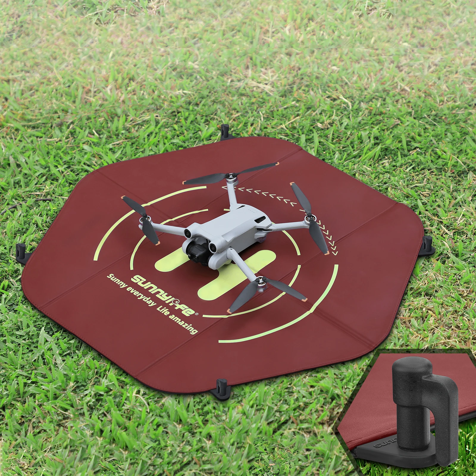 

Suitable For DJI Avata Landing Pad Mini3 Pro Waterproof 60cm Take-off And Landing Pad With Ground Nails Leather + Silicone