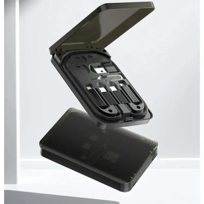 

Кабель 4 в 1 USB C к USB C PD 60 Вт, шнур для быстрой зарядки данных для iPhone Xiaomi, микрокабель типа C с держателем, коробка для хранения