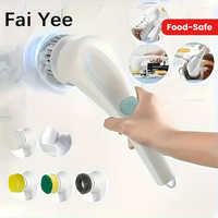 5-in-1 Replaceable Brush Heads Portable Rotating Scrubber Cordless Handheld Cleaning Brush Electric Scrubber Electric cleaning b