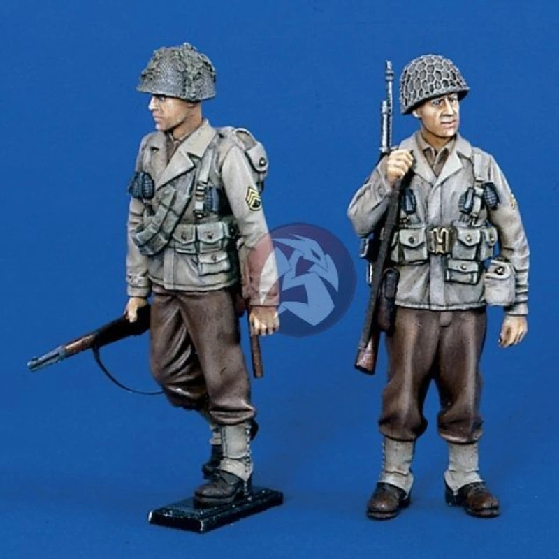 

1/35 Scale Diecast Resin Figure Model Kit WWII US Infantry Rifleman and Gunner 2 Figures Unassembled Unpainted