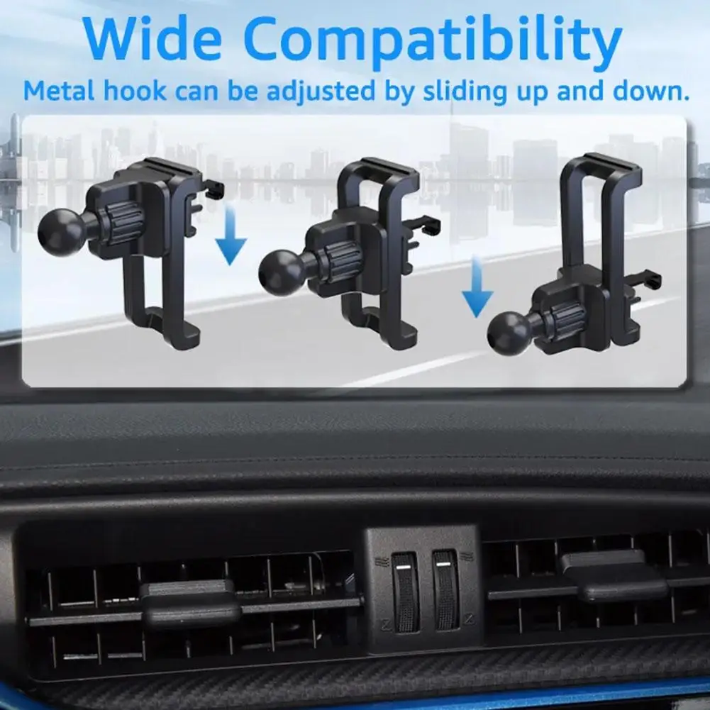 Universal Car Air Vent Clip Cellphone Holder Stand 17mm Ball Head Base Car Air Outlet Hook Clamp Accessories Auto GPS Brackets image 2