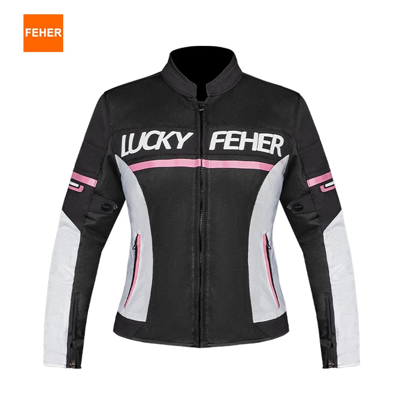 

FEHER Motorcycle Jacket for Woman Summer, Anti Fall and Breathable, Equipped with Detachable CE Protective Gear for Female Rider
