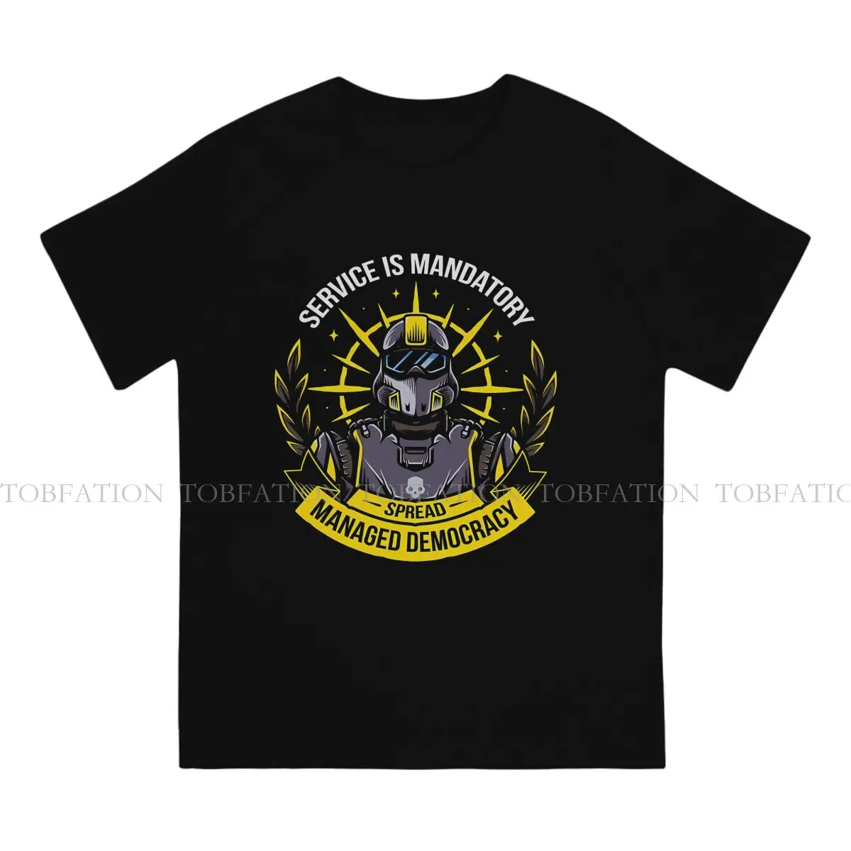 Spreading Democracy O Neck TShirt Helldivers Game Pure Cotton Original T Shirt Man's Clothes New Design