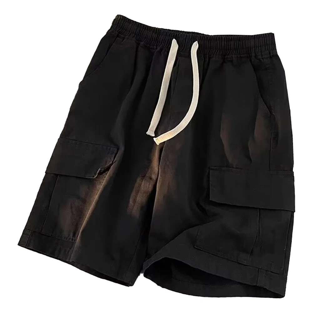 

For Casual Wear Men Cargo Shorts Casual Street Style High Street Multi Pockets Shorts 95 Cotton Fabric Drawstring Closure
