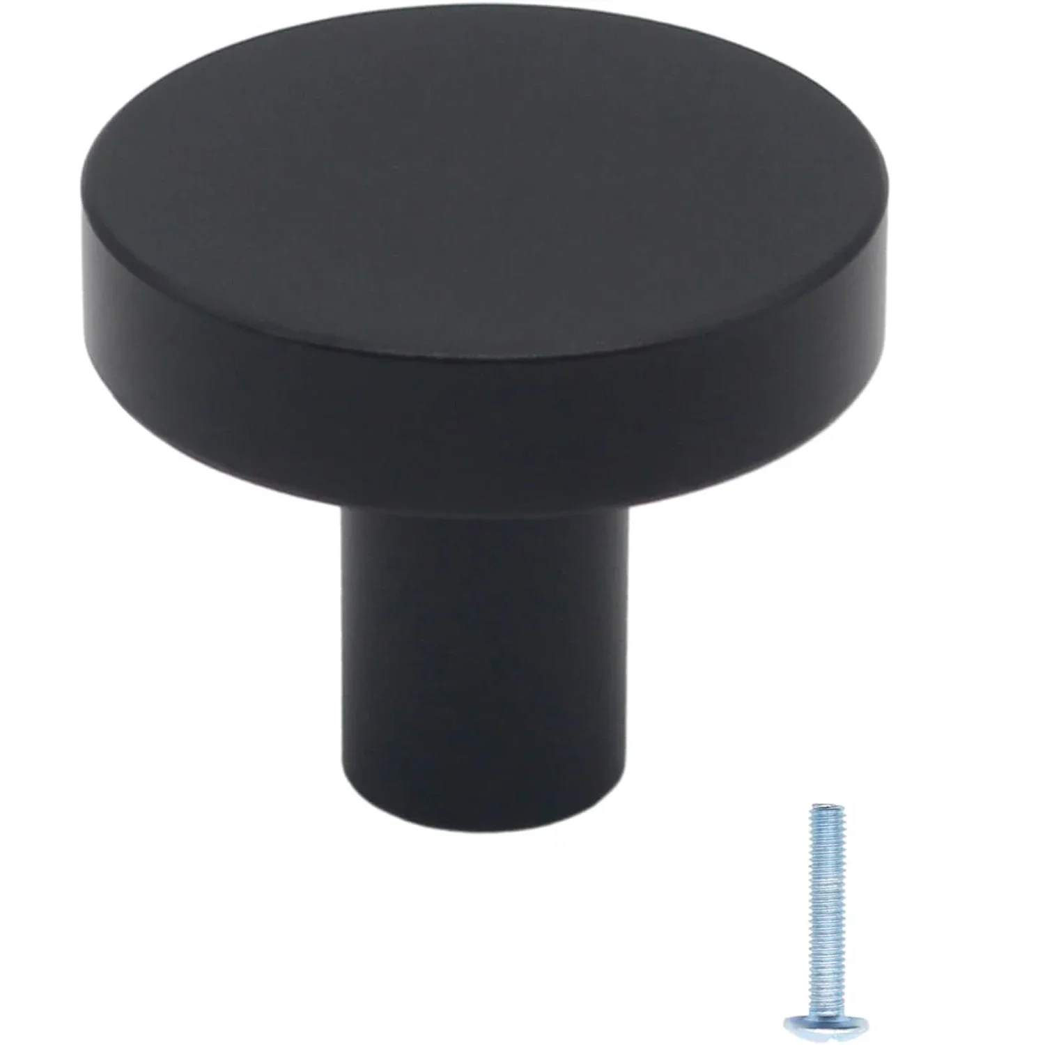 

5/8/16/30/50Pcs Cabinet Knobs,Solid Dresser Knobs Drawer Knobs Kitchen Cabinet Knobs,Matte Black Single Hole Round Knobs for Cab