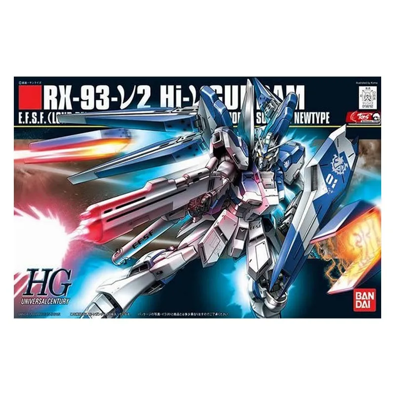 Bandai Figure Gundam Model Kit Anime Figures HG RX-93-v2 Hi-v Mobile Suit Gunpla Action Figure Toys For Boys Children's Gifts