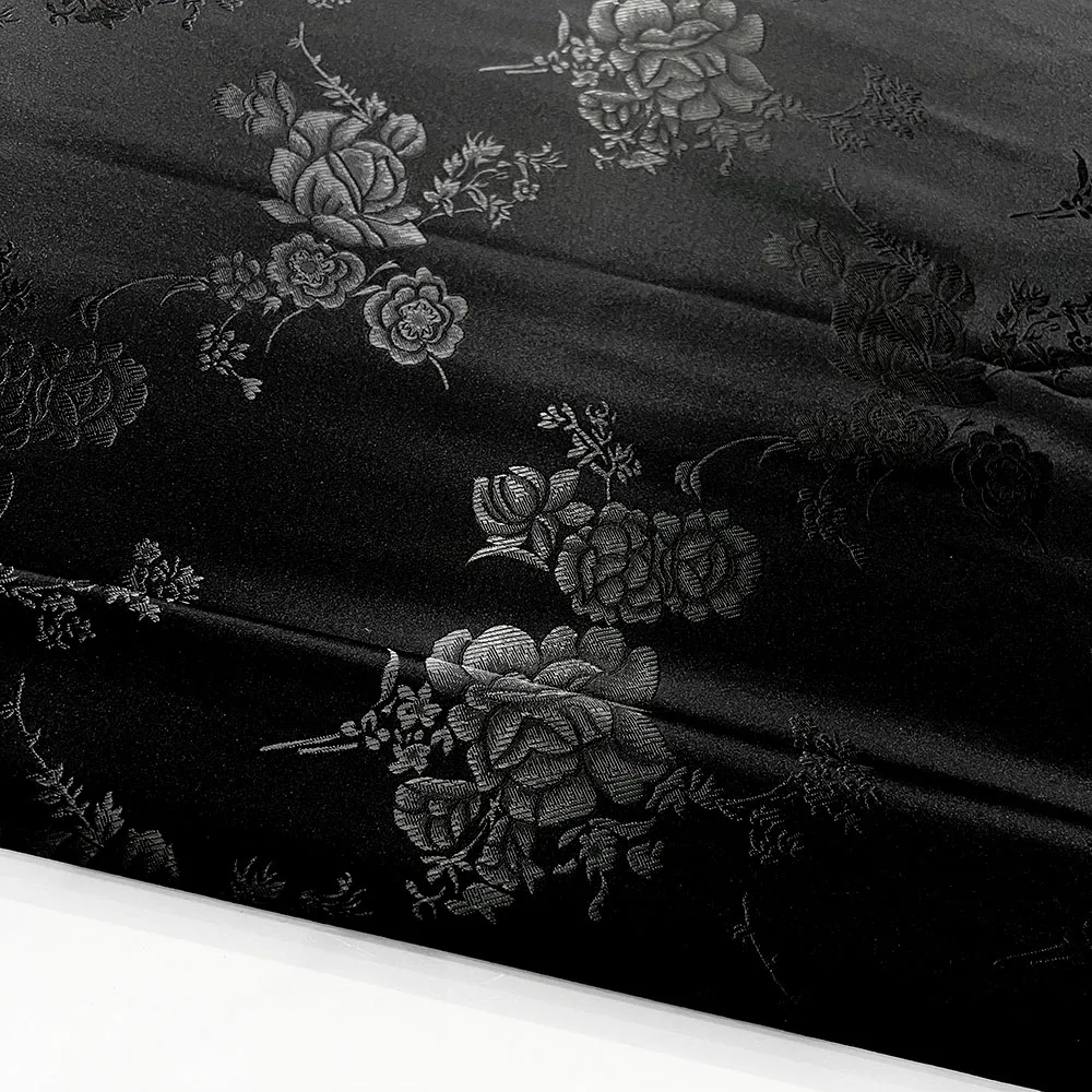 Damask Satin Brocade Jacquard Fabric Vintage Floral Vein For Sewing Coat Curtain Tablecloth Sofa Cushion And Skirt Clothing
