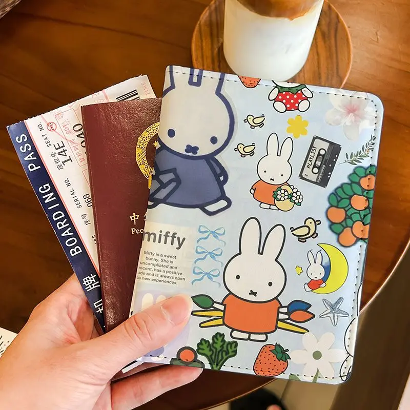 Miffy Creative ID Holder Protective Case withCute Cartoon Rabbit Print Girlish Style High Aesthetic Value Travel Storage Folder