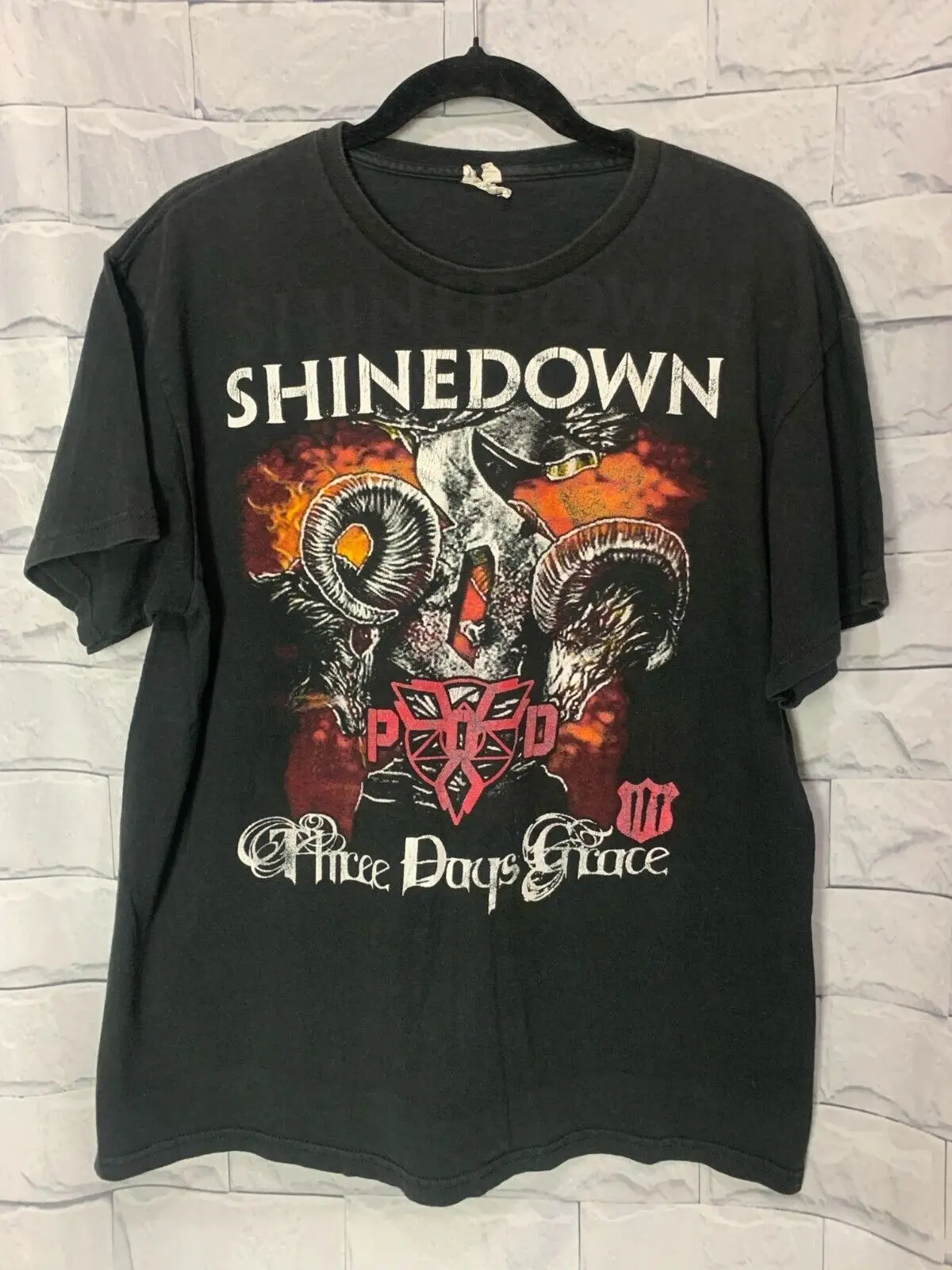 Футболка Three Days Grace Shinedown 2013, футболка с туром, размер L, футболка для пар, хлопковые мужские футболки, футболка большого размера, мужская мужская одежда