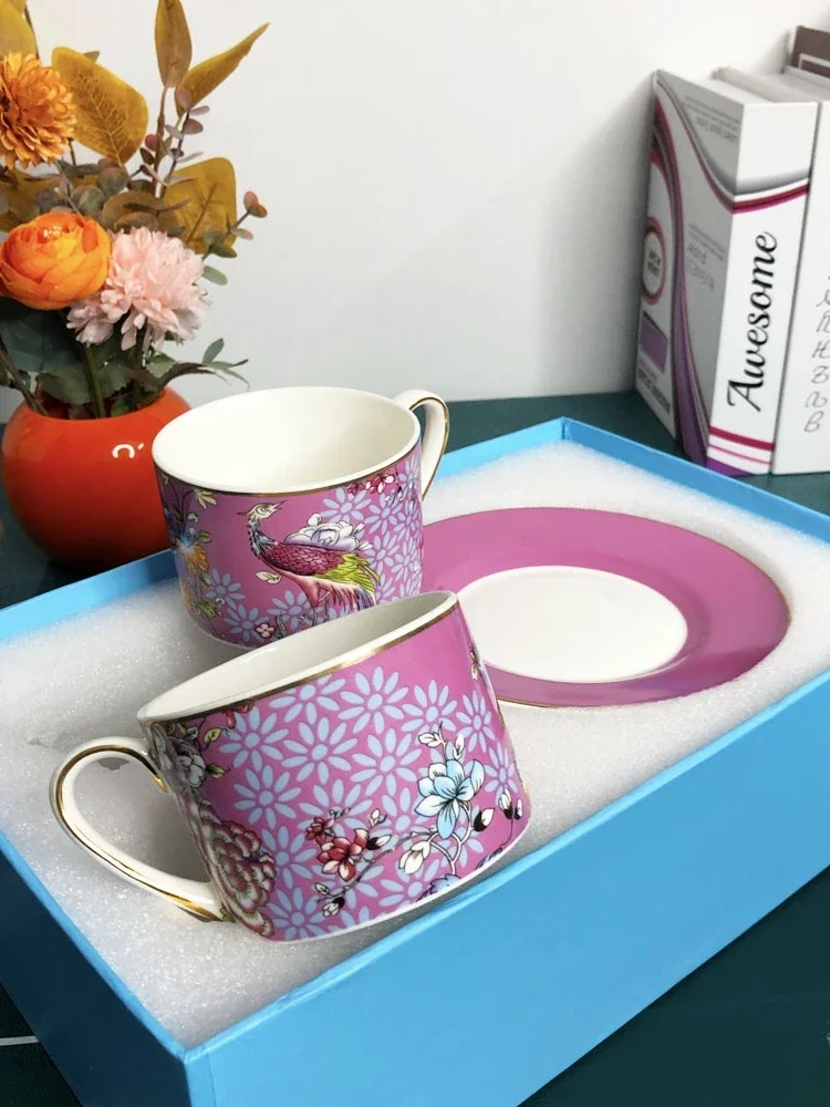 Weizhihuo-taza  café y platillo  estilo europeo, juego  taza y platillo  té  la tar para el hogar, porcelana China,