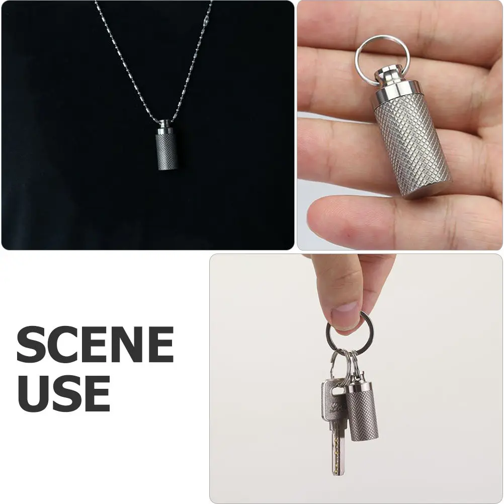 

2pcs Portable Waterproof Pill Bottle Mini Metal Holder For Pills Capsules Emergency Outdoor Travel Hiking Camping Fishing