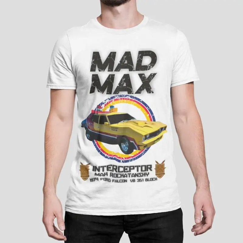 

Футболка Mad Max MFP Interceptor в стиле ретро, фильм V8, автомобильный костюм в стиле ретро, ФИЛЬМ, война 70-х годов