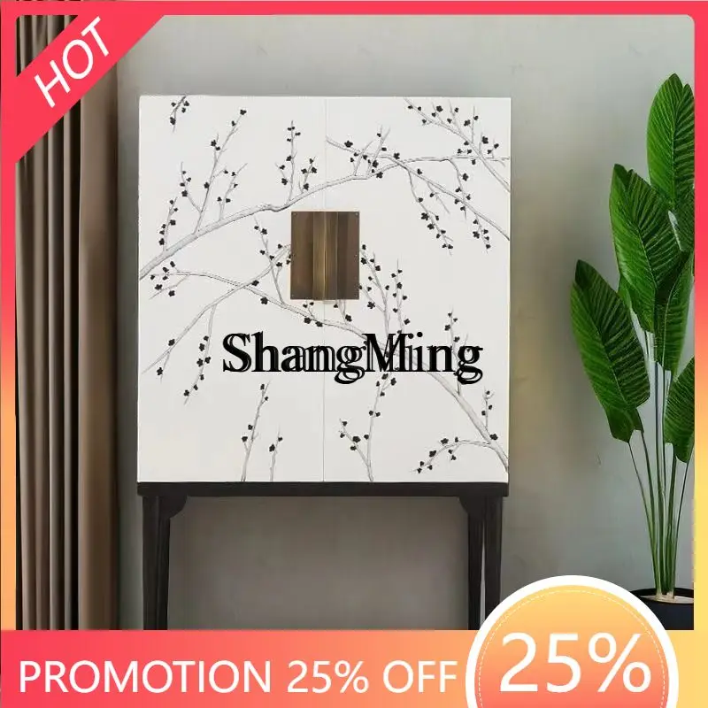 

SM solid wood white wardrobe bedroom household small apartment locker retro locker