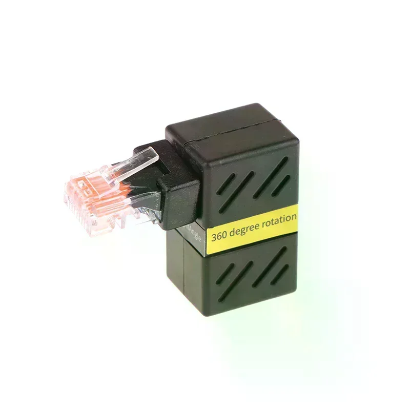 360° Rotatable Network Plug RJ45 Gigabit Adapter 90 Degrees Right Angle Elbow Universal Male To Female Converter