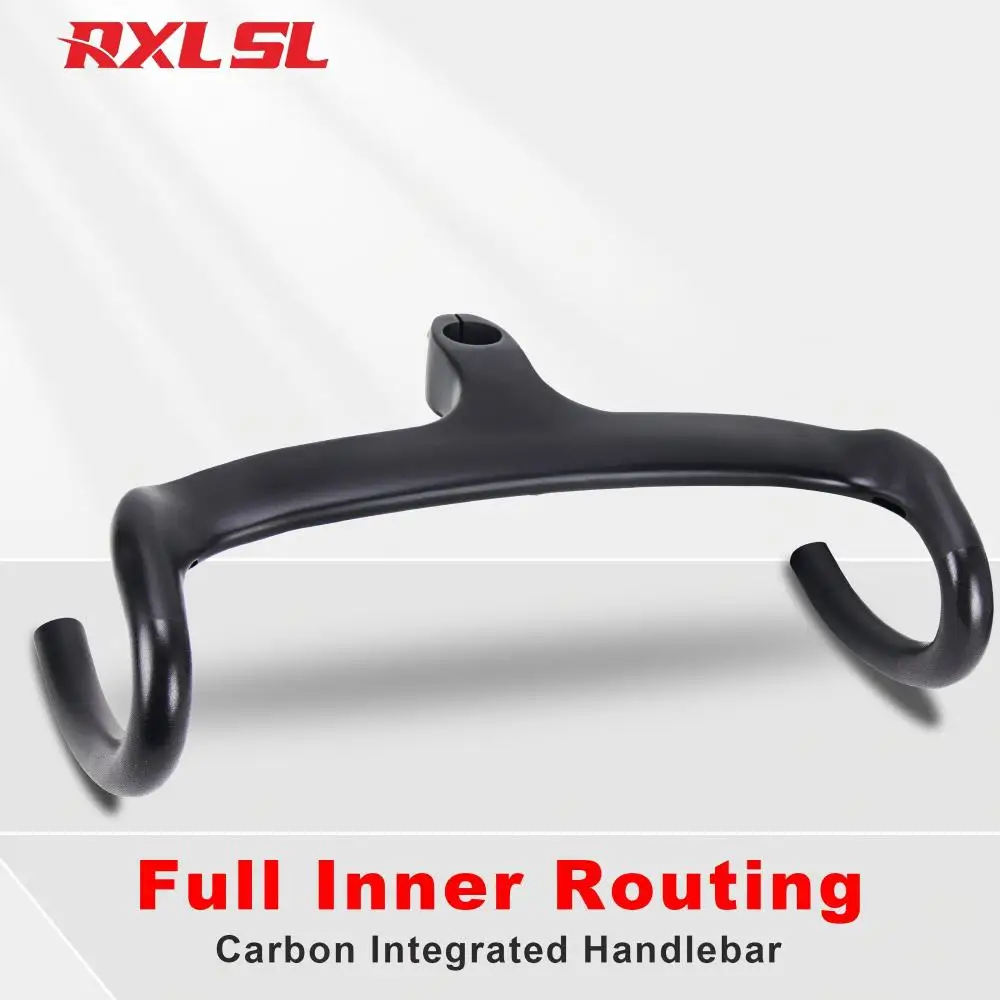 1-1/8“ Integrated Carbon Handlebar,Road Bicycle Speed Handlebars,400/420/440mm,Inner Routing,Racing Bike Drop Bars