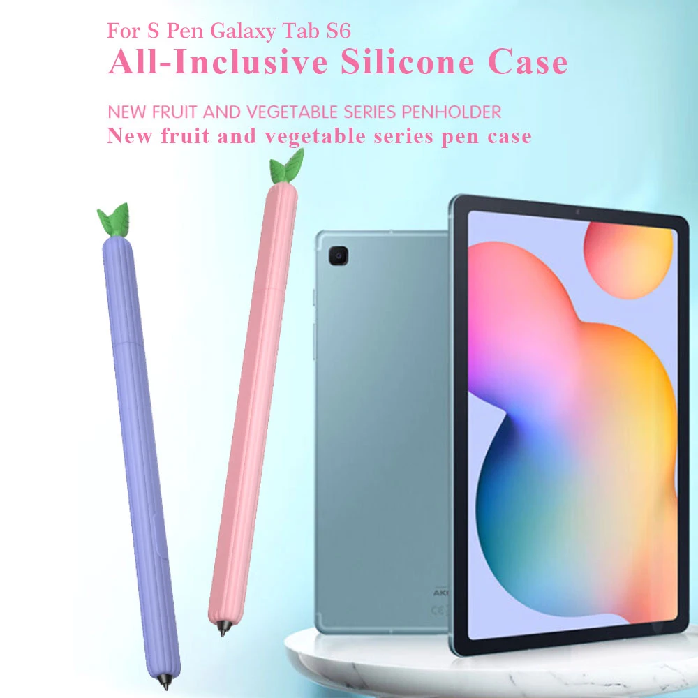 Fruit Vegetable Silicone Pen Cover For Samsung Galaxy Pencil Tab S6 Pencil Case  Non-slip Protection Sleeve For Samsung Tab S6