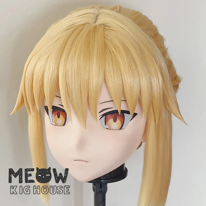 (MEO599) Customize Handmade Full Head Lockable Crossdress Male to Female Japanese Cartoon Anime Game Character Kigurumi Mask