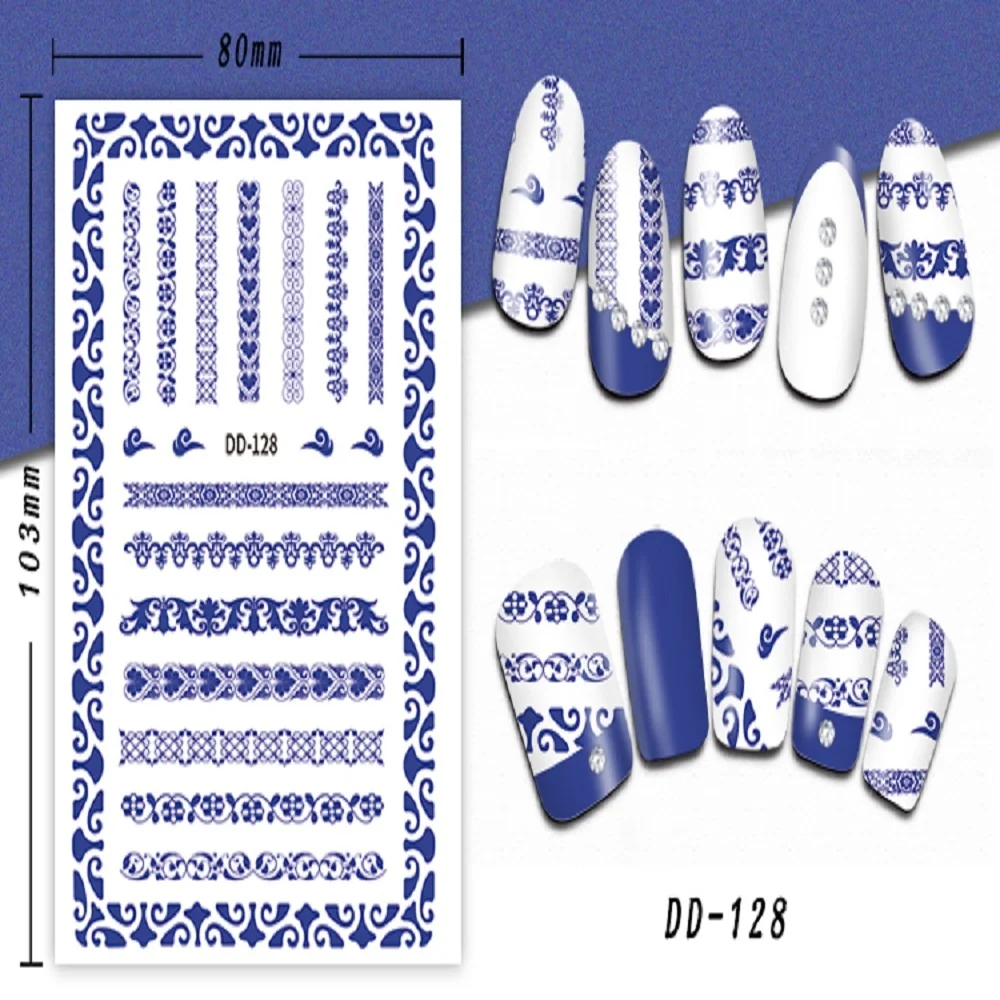 

3D Nail Stickers 50pcs Random Nail Art Stickers Women DIY Self-Adhesive Manicure Decorative Decals Wholesale Promotion