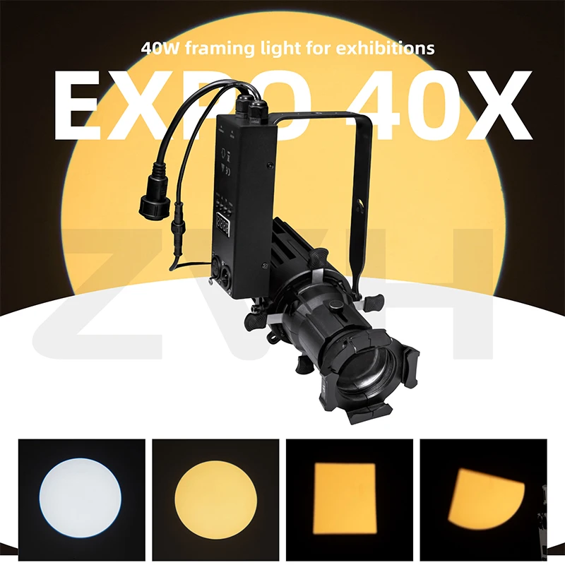 

40W Tunable Color Temperture DMX LED 2IN1 Warm Cold White Ellipsoidal Profile Spotlights for Theater Display Show Stage DJ Clubs