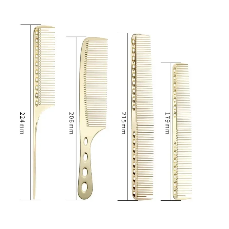 4pcs/set Aluminum Comb Set Barber Metal Hair Dressing Combs Hairdressing Anti-static Comb Ultra Thin Hair Brush Salon Hair Tools