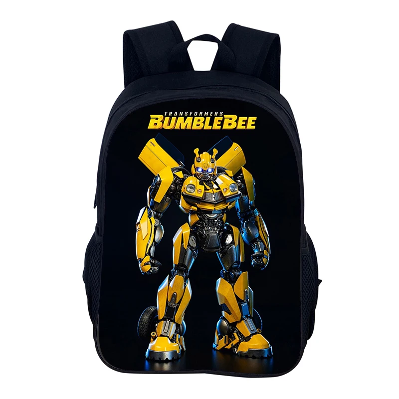 Bumblebee t-transformers Mochila de 40cm/15,7 pulgadas, bolsa escolar para estudiantes, bolsa con cierre para libros, Mochila para ordenador portátil de Anime, regalo de cumpleaños para niños