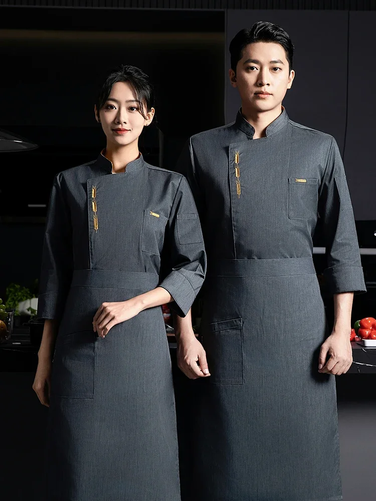 Professional Chef Shirt Premium Restaurant Kitchen Uniform Catering Cooking Jacket Cafe Work Wear Hotel Cook Outfit Baker Clothe