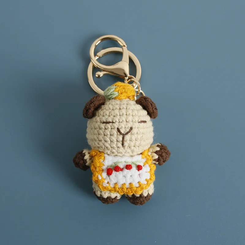 Niedliche Gehäkelte Tier-Anhänger Kreative Handgemachte Cartoon-Schlüsselanhänger Mini Gestrickte Tier-Autoschlüsselanhänger Rucksack-Anhänger Geschenke – Detail 4