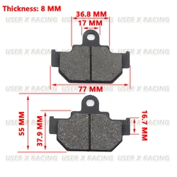 USERX Motorcycle disc brake pad Brakes Front Rear Disc Brake Pads For FA106 suzuki GZ RM TU VL LS DR 125 250 600 650