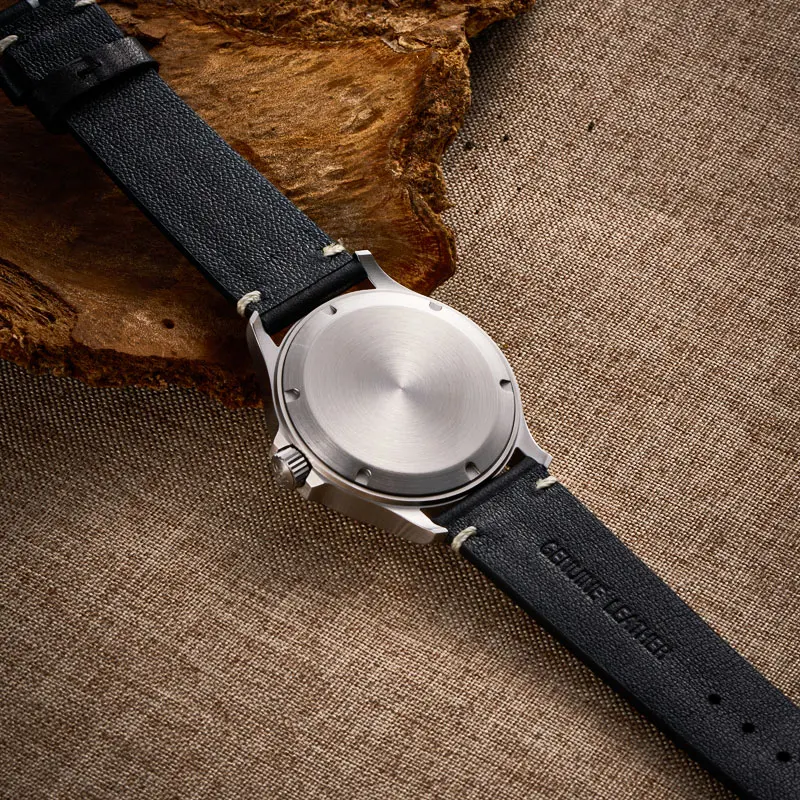 ساعة ميليفورتيك العسكرية للرجال جلدية ستانلس ستيل مقاومة للماء M111 فاخرة NH38 39 مللي متر ساعة ميكانيكية أوتوماتيكية #5