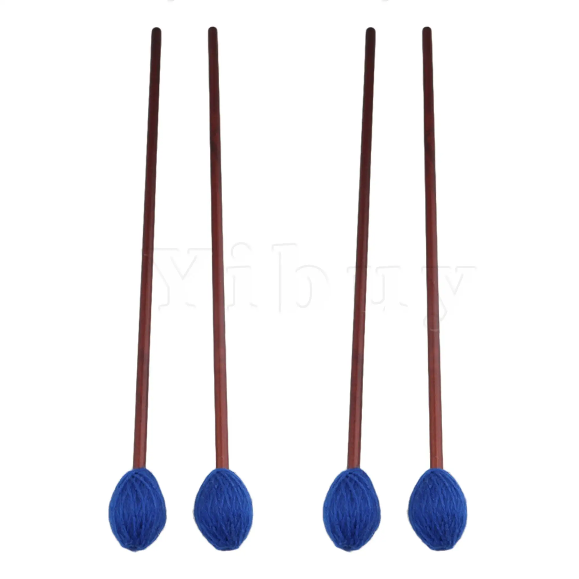 Yibuy 2 Kit Marimba Mallets 33mm Blue Soft Yarn Head 16.77 Inches for Music Lover