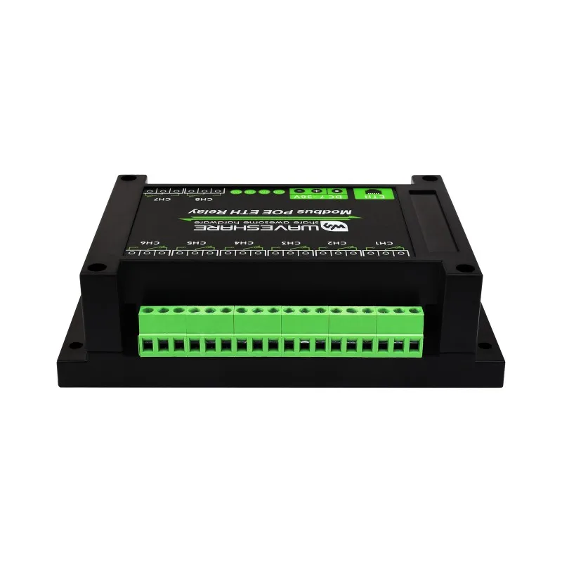 8-ch Ethernet Relay Module, Modbus RTU/Modbus TCP Protocol, with Various Isolation and Protection Circui POE Port Communication