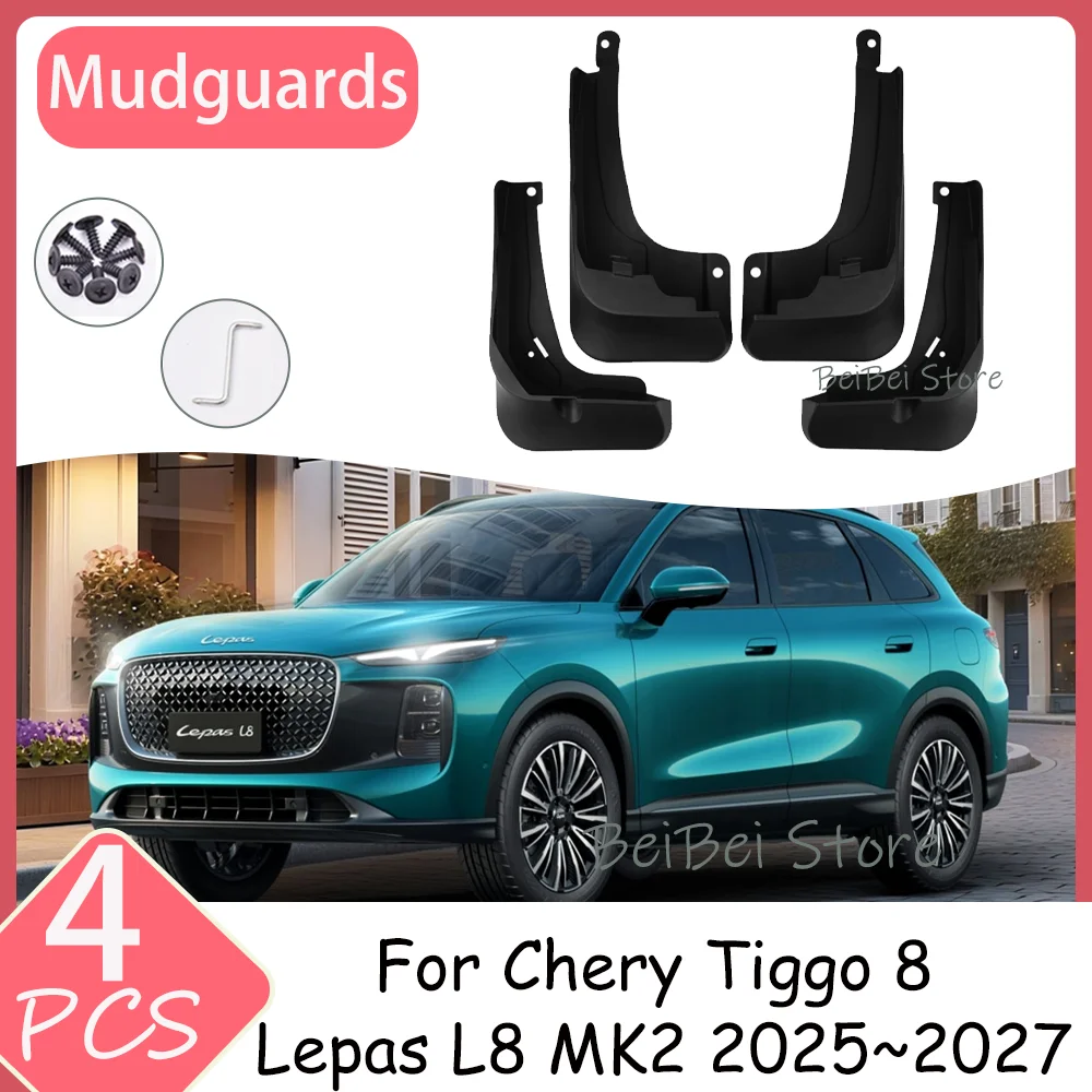 

Car Mudguards For Chery Tiggo 8 Lepas L8 MK2 2025~2027 2026 Car Wheel Mudguard Flaps Mud Skin Cover Fenders Splash Accessories