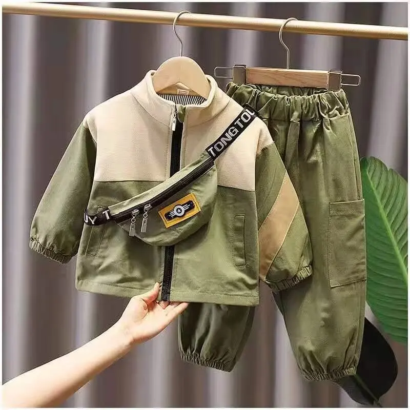 Spring Autumn Boy Sports Suit Boy Clothes Clothing Children Clothing Goys Jacket+ Pant 2 PCS