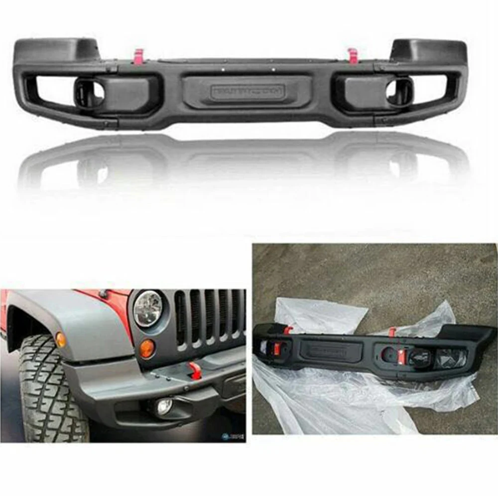 SXMA J087 Jeep Wrangler Front Bumper Thickening Stainless Steel 10th Anniversary With Fog Lamp Black For JK2007-2017