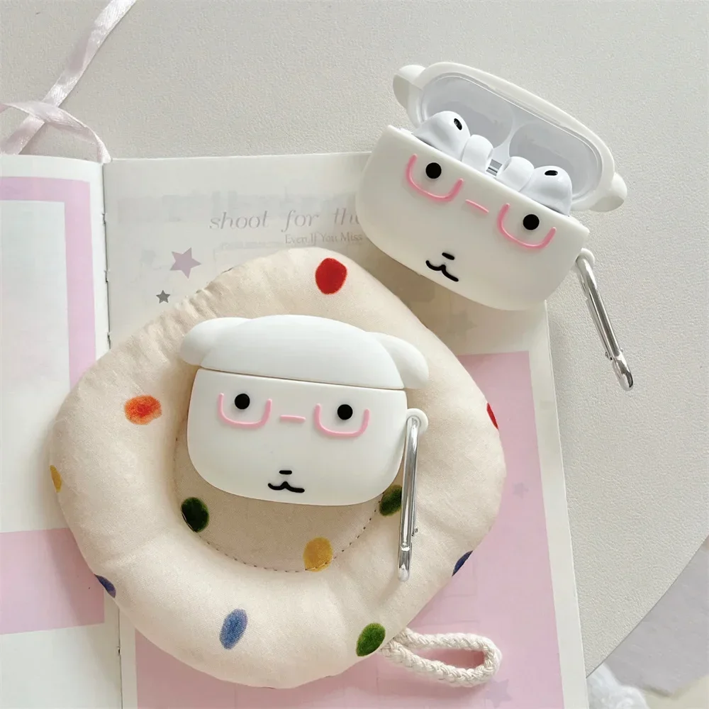 Neue Kawaii 3D Großkopf-Hund Silikon-Kopfhörerhülle Stoßfest für Apple Airpods 3 4 Hülle Airpods Pro2 Pro3 Kopfhörerhülle – Detail 2