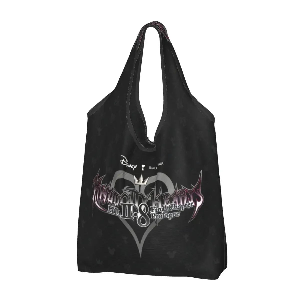 Custom Recycling Kingdom Hearts Box Art Shopping Bag Women Tote Bag Portable Anime Game Grocery Shopper Bags