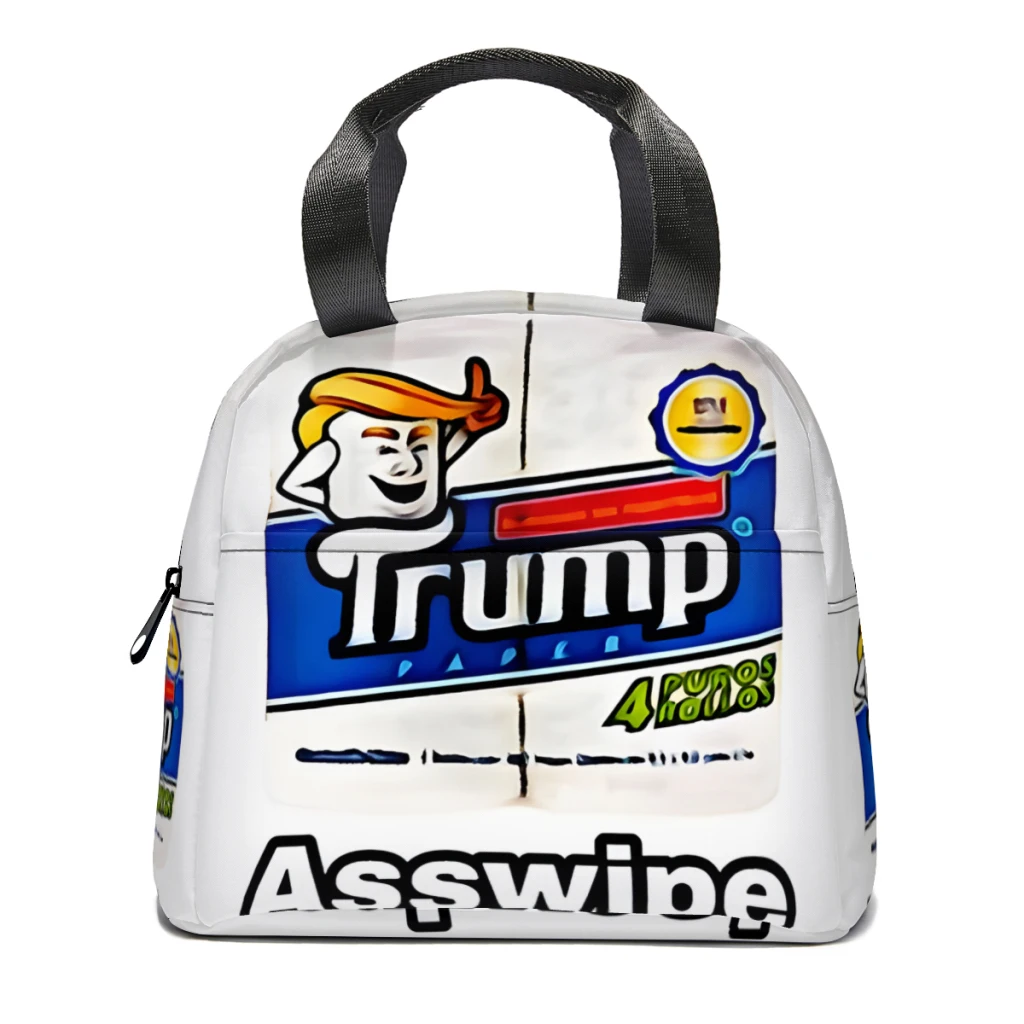 Trump Toilet Paper, Asswipe Lunch Box Women Multifunction Cooler Thermal Food Insulated Lunch Bag Kids Portable Picnic Tote Bags