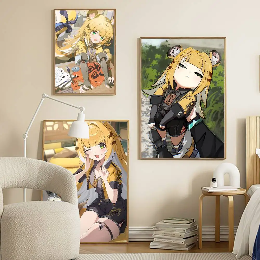 Cute Funny Girl Ju Fufu Zenless Zone Zero Poster HD art sticky wall waterproof home living room bedroom bar aesthetic decoration