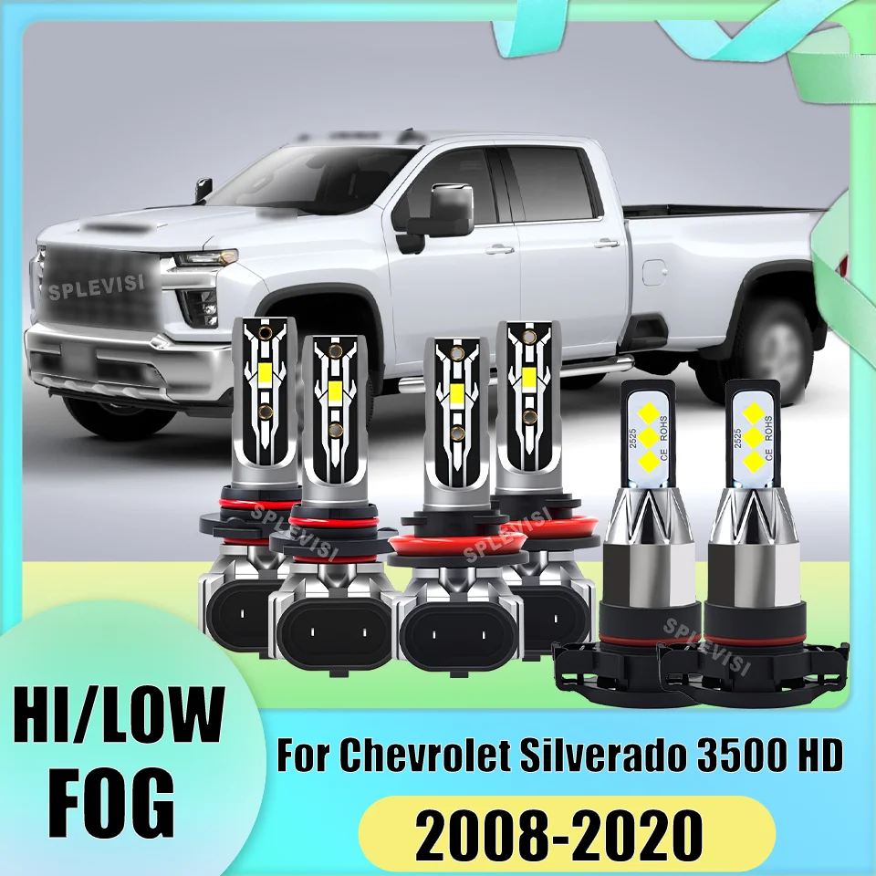 

Easy Install LED Headlight Fog Light Set Car Light Combo For Chevrolet Silverado 3500 HD 2008 2009 2010 2011 2012 2013 2014-2020